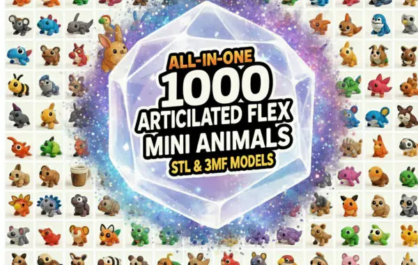 Esnek Hayvan STL 3MF Modeli, Eklemeli STL Mega Paketi, 3D Baskı için Esnek Hayvanlar STL + 3MF Dosya