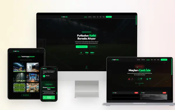 Radi Saha Halısaha Tanıtım ve Canlı Maç İzleme Website Yazılımı